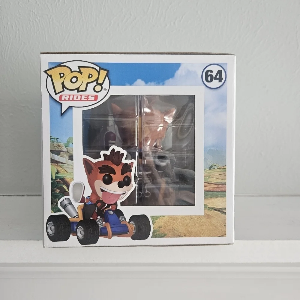 New In Box- Funko Pop! Rides- CTR Crash Bandicoot Figure With Go Kart